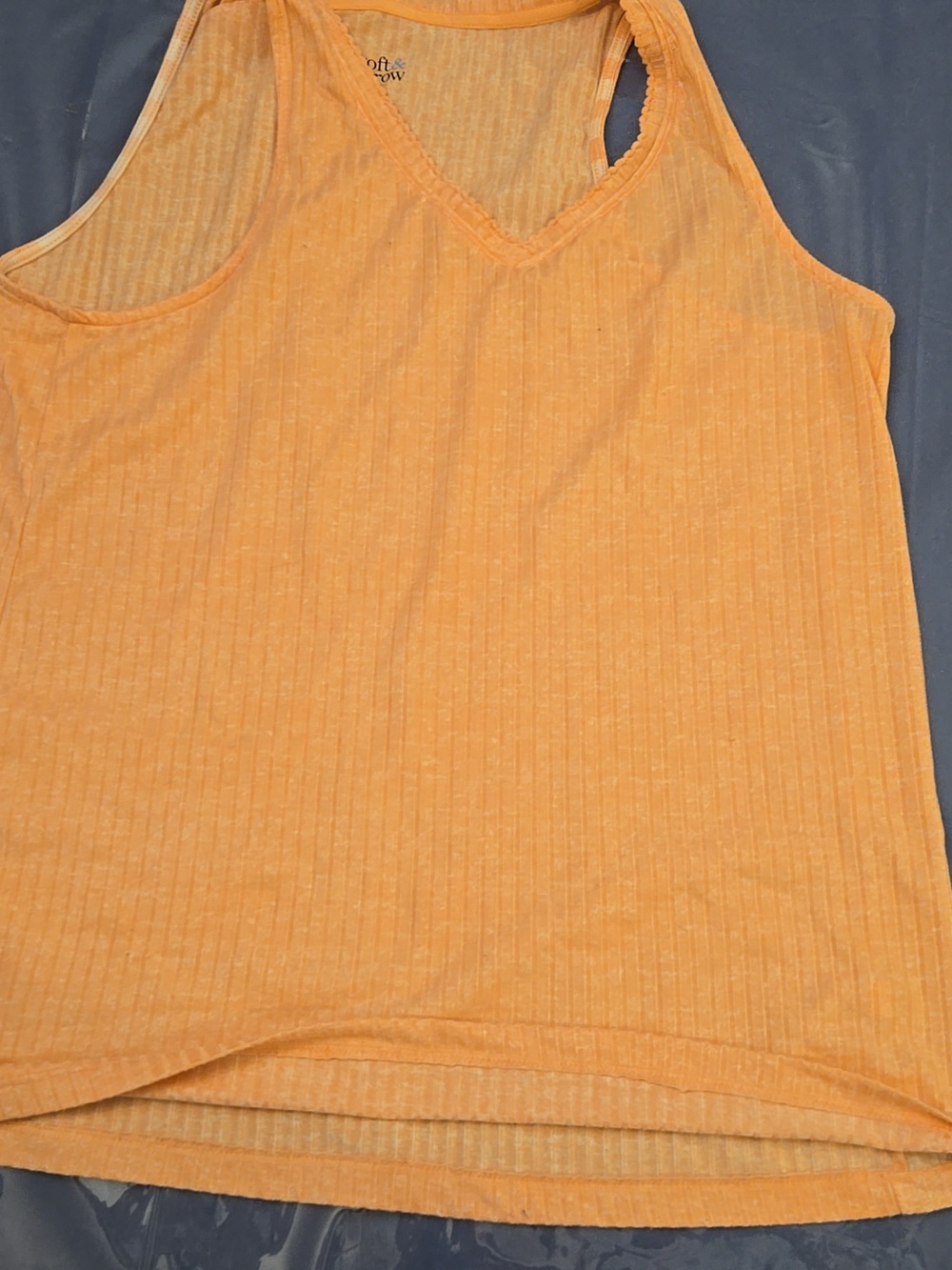 croft & barrow Orange Ribbed V‑Neck Camisole